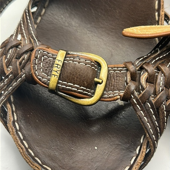 Frye Audrey Dark Brown Leather Women's Sandals - Picture 2 of 10